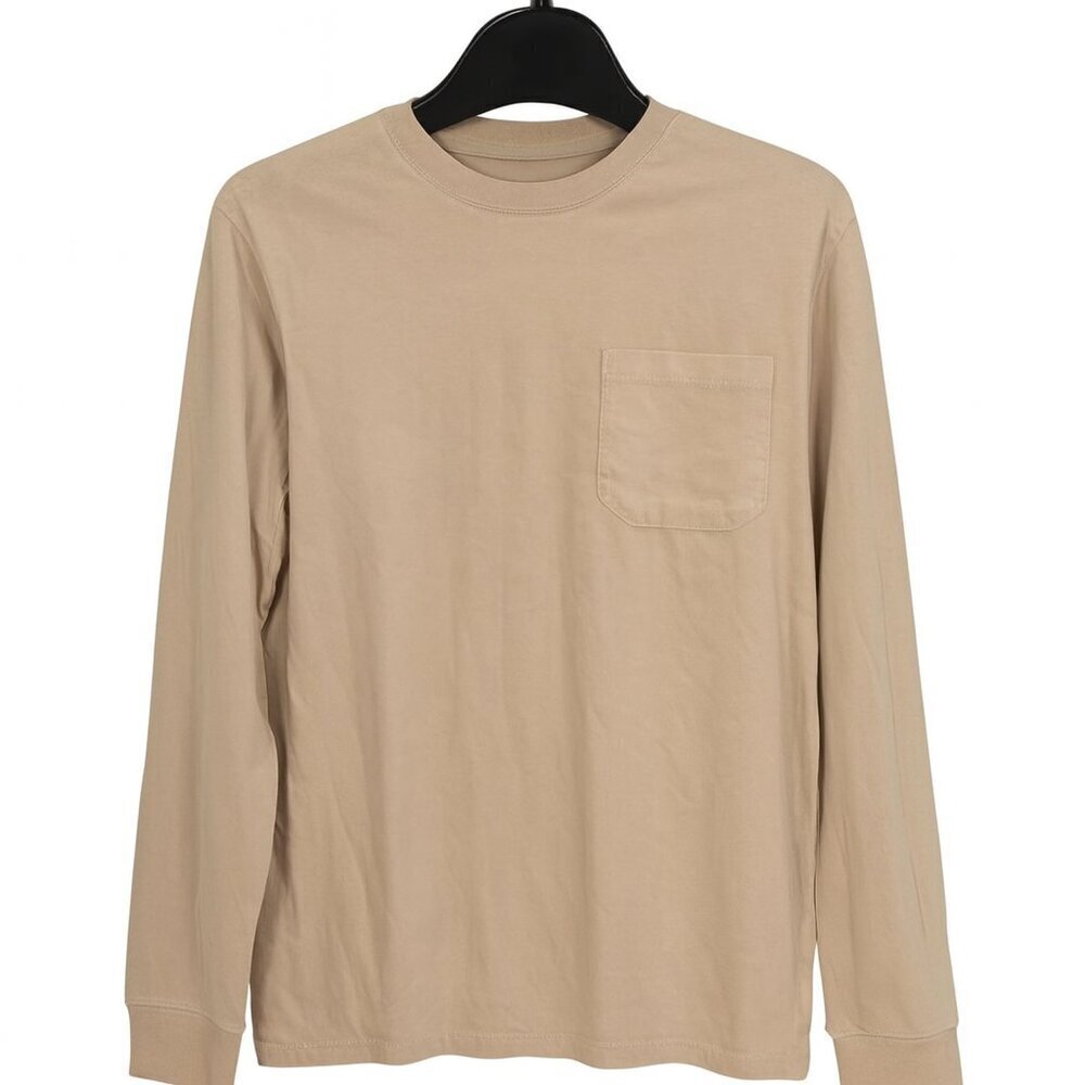 Goodfellow & Co Men’s Tan Long Sleeve Pocket T-Shirt Size L NWT Cotton - Picture 8 of 8